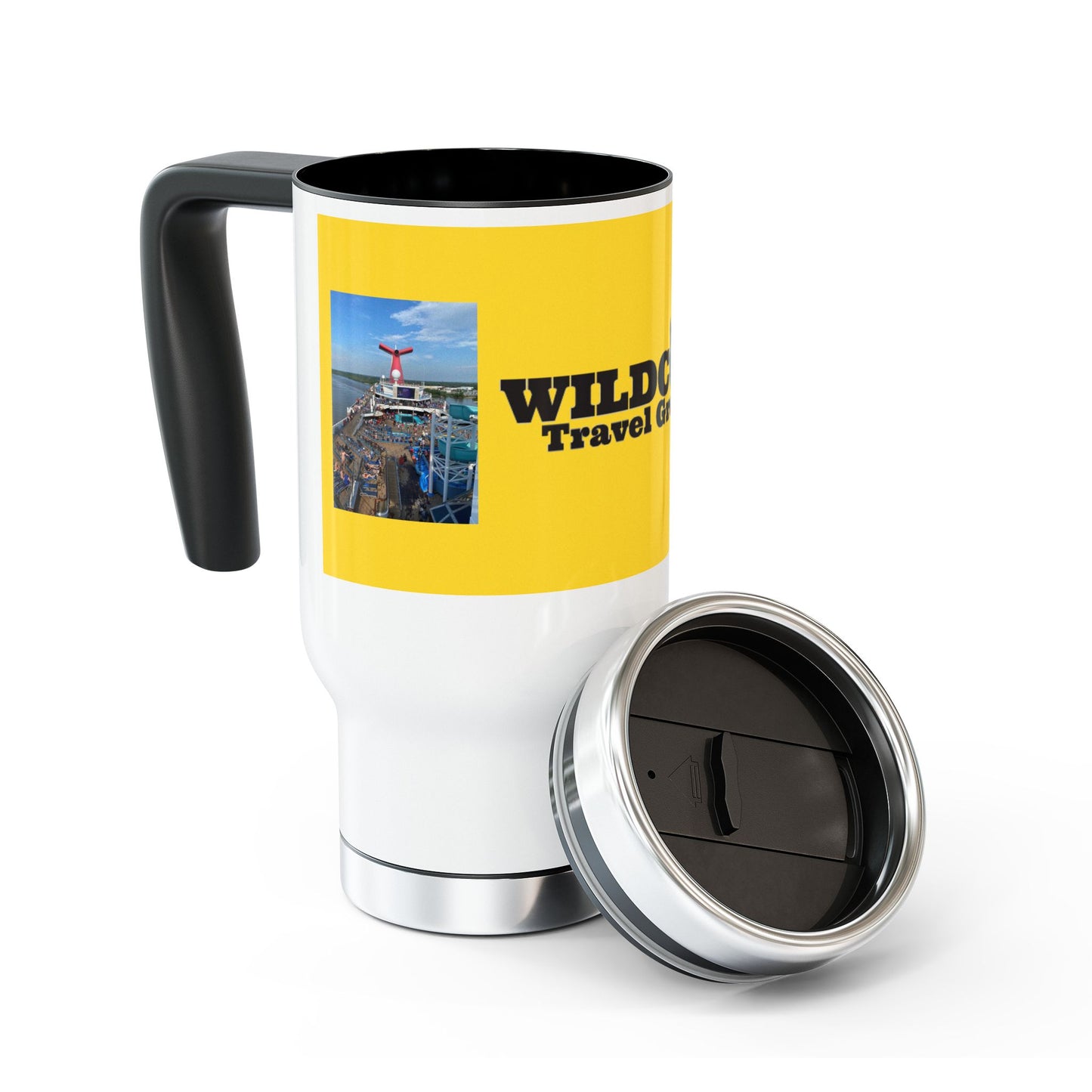 Wildcat Travel Group Stainless Steel Travel Mug with Handle, 14oz