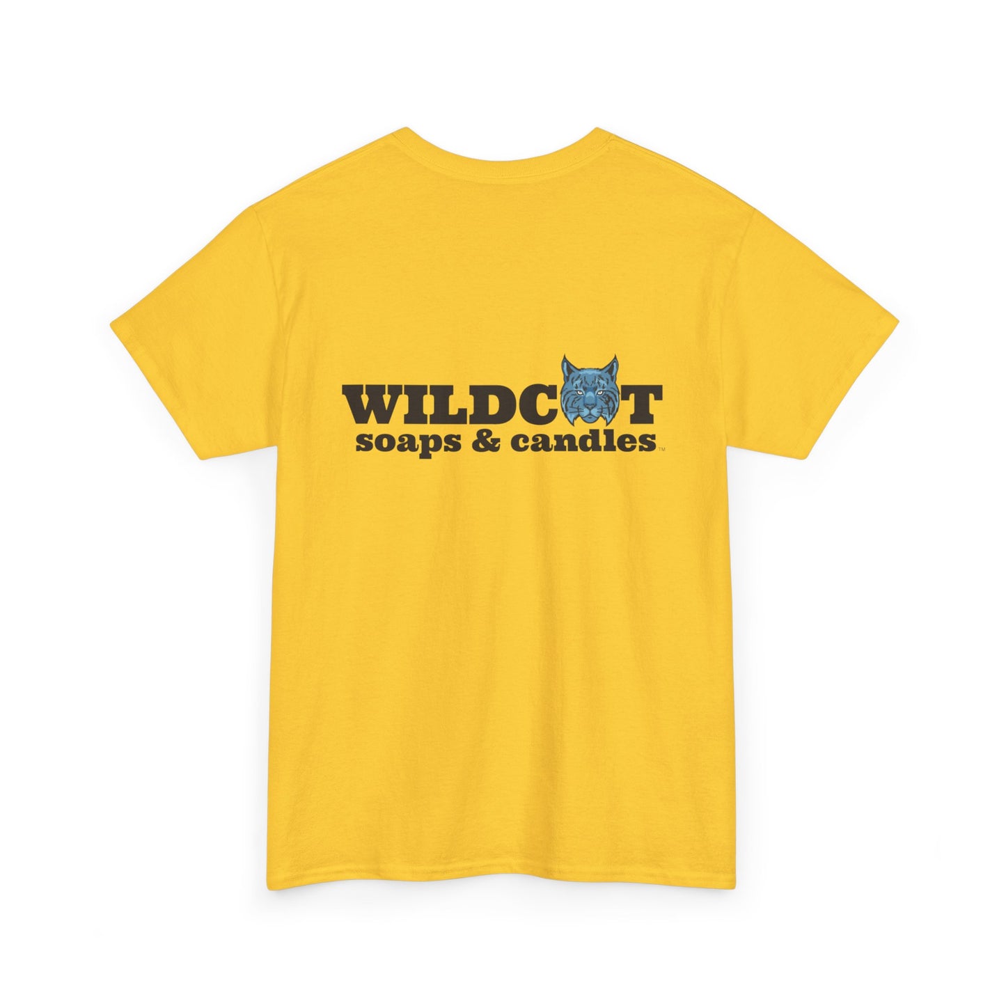 Wildcat Soaps & Candles Unisex Heavy Cotton Tee - Bright Yellow Graphic Tee for Relaxed Casual Style