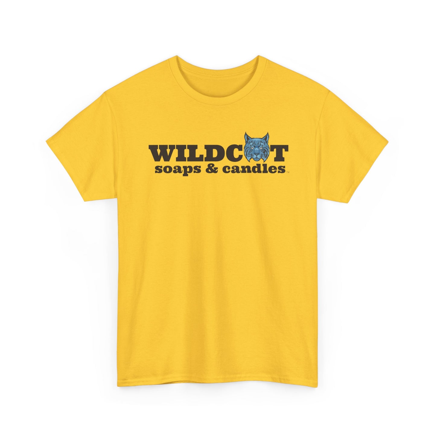 Wildcat Soaps & Candles Unisex Heavy Cotton Tee - Bright Yellow Graphic Tee for Relaxed Casual Style