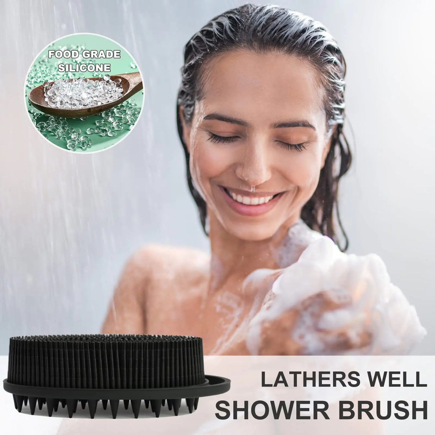 Body Scrubber and Hair Shampoo Brush